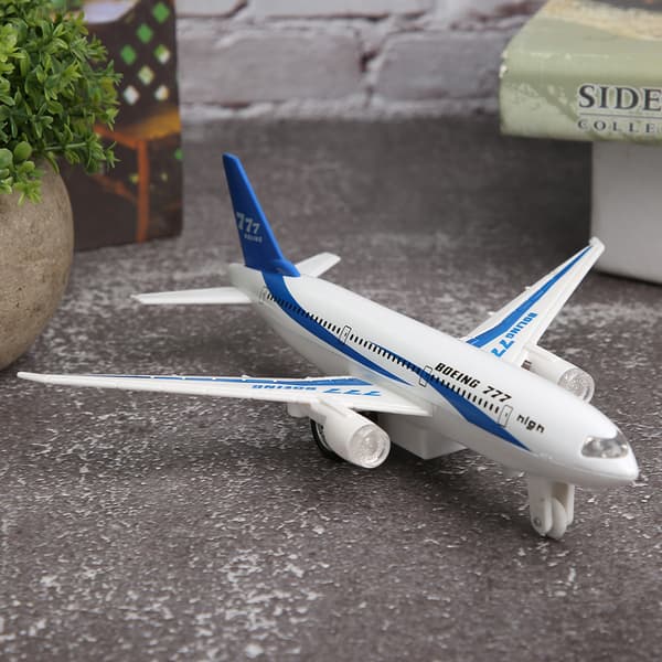 Legering Elektronisk Fly Miniature Model Træk Tilbage Fly Legetøj Gave til Børn (Hvid)
