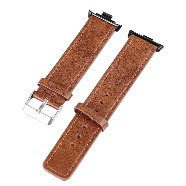 PU læderurrem til Mi Band 8 Pro Vintage fladt hoved justerbar udskiftningsurrem brun