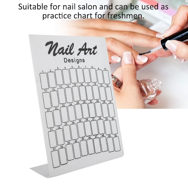 Nail Art False Tips Display Board - 50 kpl valkoinen kynsilakka paletti geelilakan värikorttiin