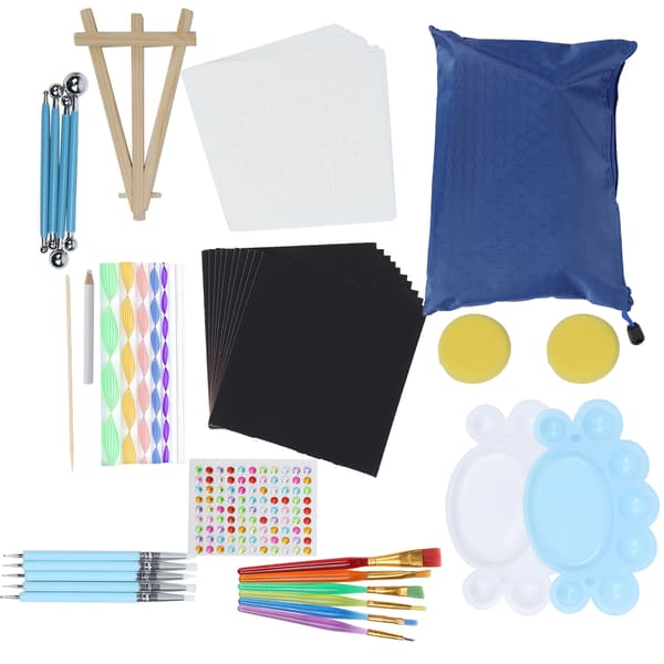 58 stk. Mandala Dotting Tools Sett med glidelås og vanntett oppbevaringspose for kunstmaling