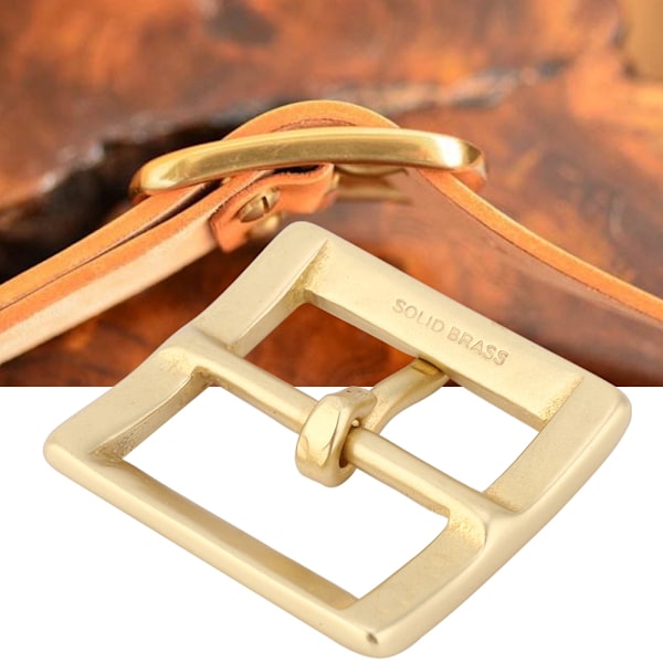 Messing Bæltespænde Enkelt Pin Ende Bar Hæl Guld Læder Håndværk Taske Hardware Tilbehør 40x56mm