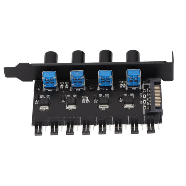 PC blæserhub PC 8-kanals blæserhub 4 knap køleblæser hastighedsregulator til CPU-kabinet HDD VGA PWM blæser vandkølesystem