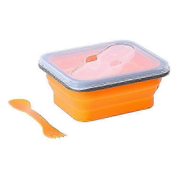 Camping Portabel Silikon Vikbar Matlåda (orange, 600ml) 1 Styck