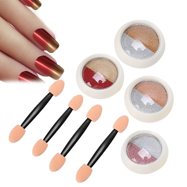 Nail Art Glitter Mirror Pulver Pigment Puder Nail Art Manikyr Pulver Tillbehör