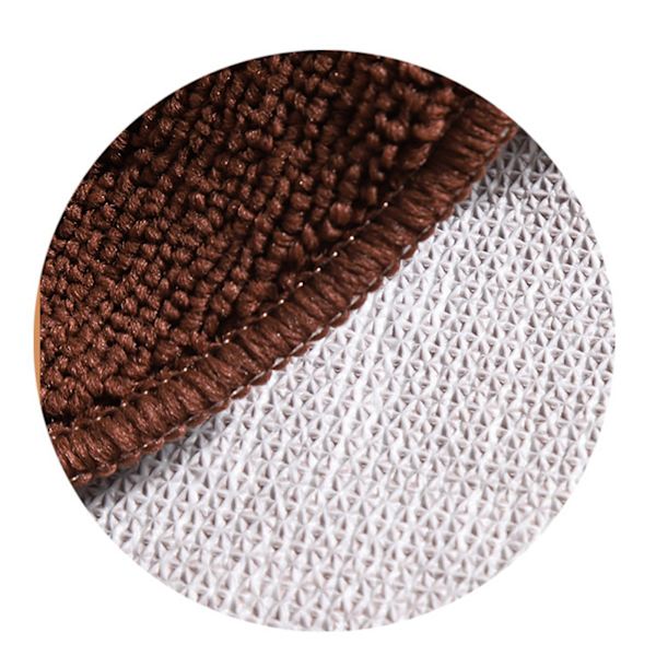 Halvcirkel dörrmatta Halvcirkel golvmatta Dammfälla Polyesterfiber Stark absorption Halkskydd för utomhus inomhus Mörk kaffe 48x78cm / 18.9x30.7in