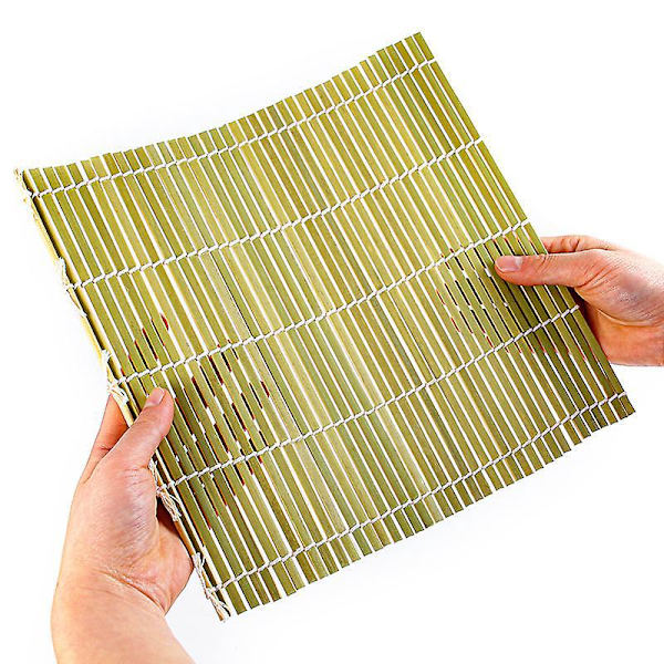Naturlig Bambus Sushimatte 9,5 x 9,4 Tommer for Perfekt Rullede Sushi