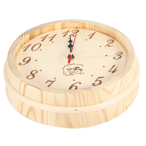Halkaisija 23cm Saunakello Seinään ripustettava puinen kello saunahuoneen kotitoimistokäyttöön