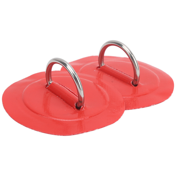 2 stk oppblåsbare båtkajakk DRing Pad Patch PVC Marine rustfritt stål fast spenne (rød)