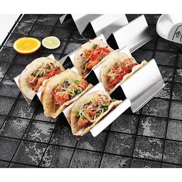 Stålholder til 4 Tacos - Ovn-, Opvaskemaskine- og Grillsikker