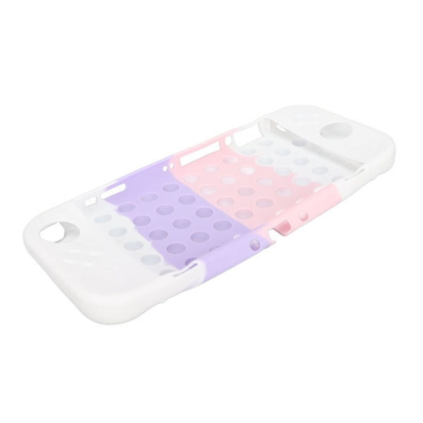 Skyddande fodral för Switch OLED, reptåligt spelkonsolskydd i silikon, vitt, lila, rosa, vitt