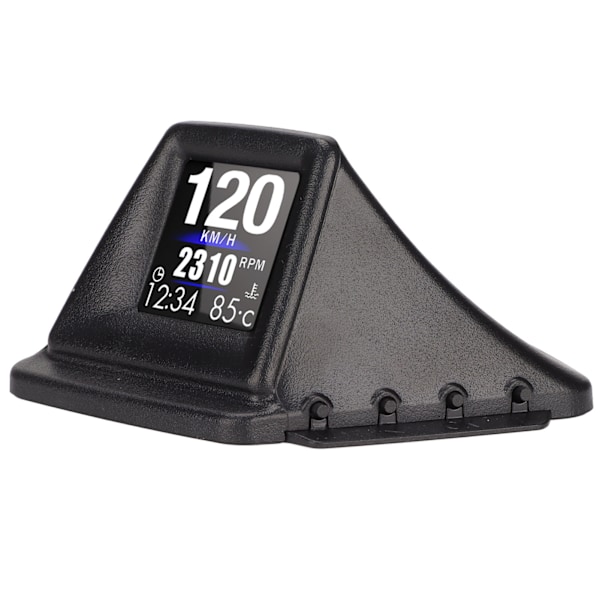 Svart bil HUD-display Multifunktion Dubbelt läge OBD GPS HUD-mätare 4 larm för fordon