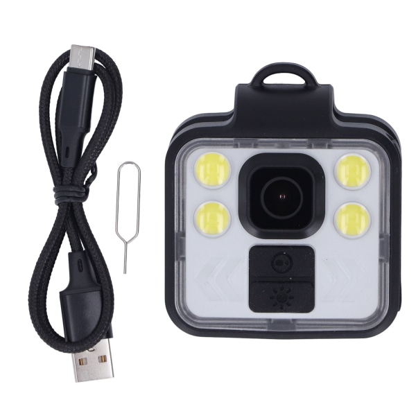 Kroppskamera videoopptaker med LED-lys Bærbar IP65 vanntett sløyfeopptak for sykling lovhåndhevelse