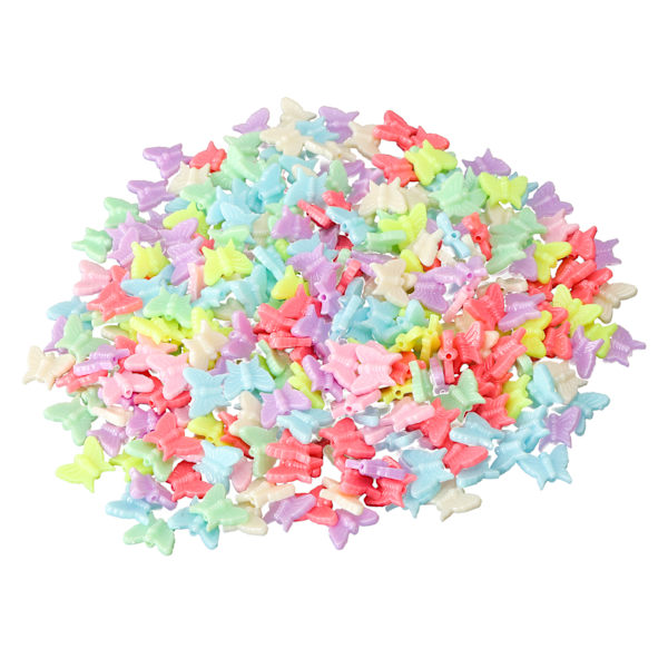 300 stk sommerfuglperler i plast – Tilbehør til smykker, håndverk og hobby for barn