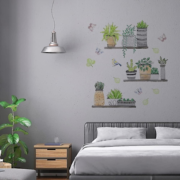 Tropisk krukväxt Väggdekor för vardagsrum Kök Plantskola sovrum DIY väggdekoration
