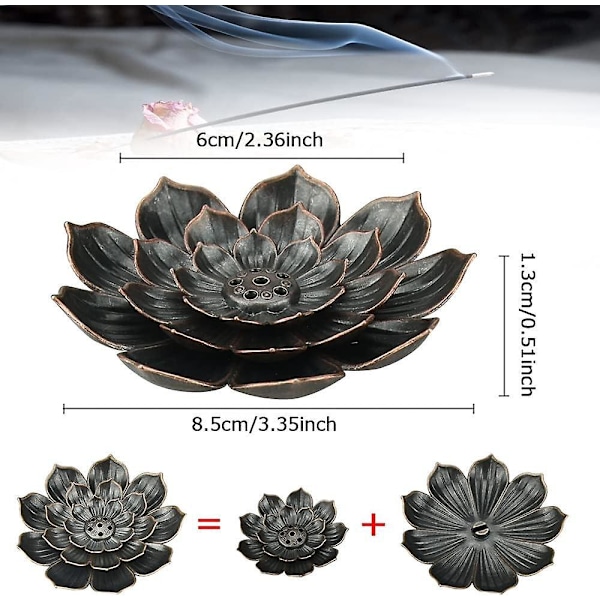 Lotus Stick røkelsesholder og kjegle røkelsesbrenner sett med 2 stk