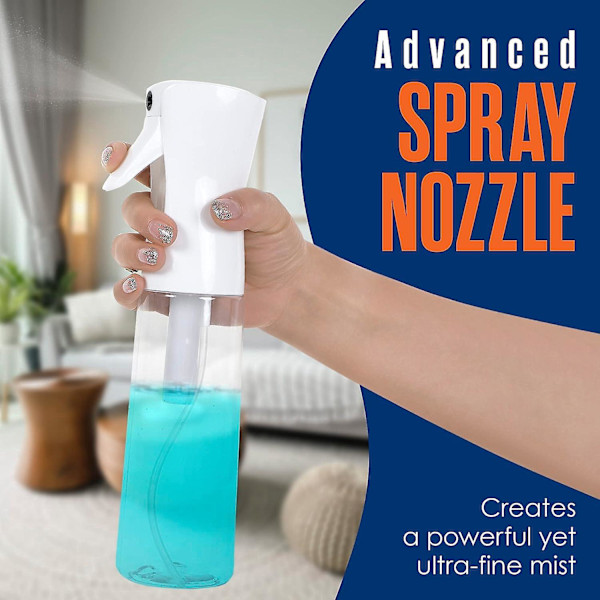 Kontinuerlig Sprayflaska, Hårmistspray, Vit, 3-pack, 500 ml, Ultrafin, Lösningsmedels- & BPA-fri Klar Plast, Trycksatt Sprayflaska