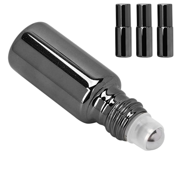 3 st professionella parfymflaskor i glas, bärbara eteriska oljor, roll-on-flaskor, set om 5 ml, svart