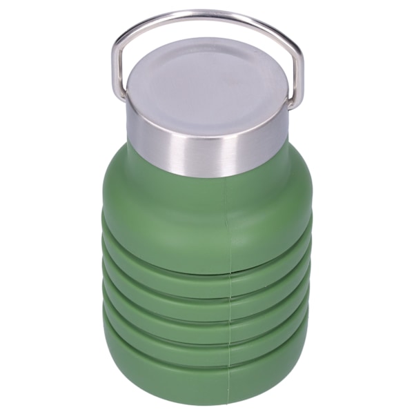 500 ml sammenklappelig silikone vandflaske drikkekop med rustfrit stål låg til udendørs Vert militaire