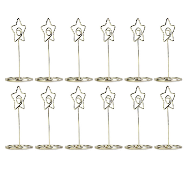 12 st Memo Folder Golden Star Desktop Rund Anteckningshållare Folder Bröllopskort Hållare