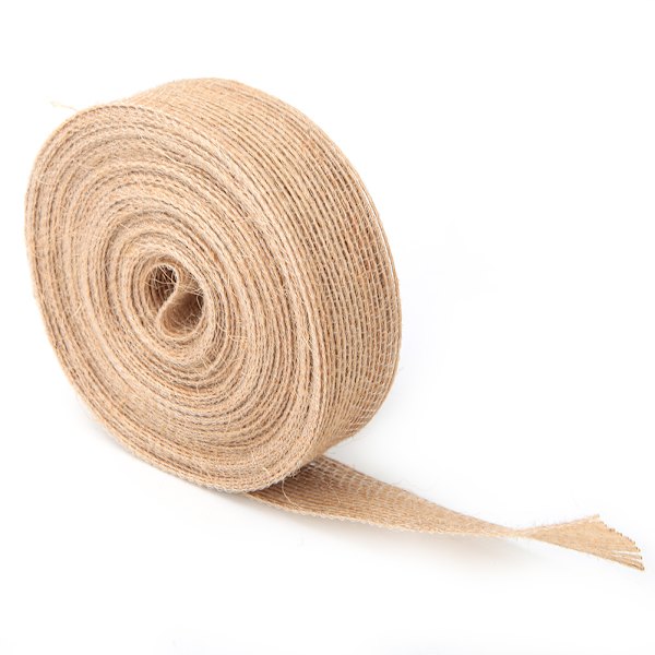 10 meter lång 2,5 cm bredd jute säckväv bandspole för hembröllopsdekoration