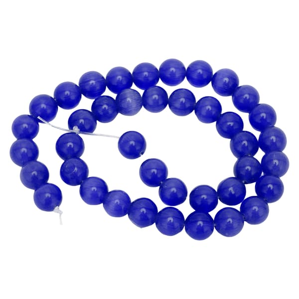 0,39 tommer Diameter Runde Perler Natursten DIY Armbånd Halskæde Smykkefremstilling Tilbehør Mørkeblå