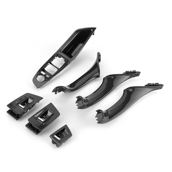 7 st inre fönsterströmbrytarpanel trim dörrarmstödslock i kolfiber stil passar för 5-serien F10 F11 F18 2010‑2016 LHD