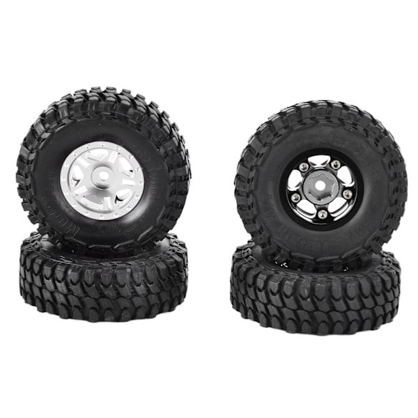 4 st 1/24 RC-bildäck i gummi, RC-fordonshjul, Crawler-bildäck för Axial SCX24 90081 AXI00001 AXI00002, titanfärg