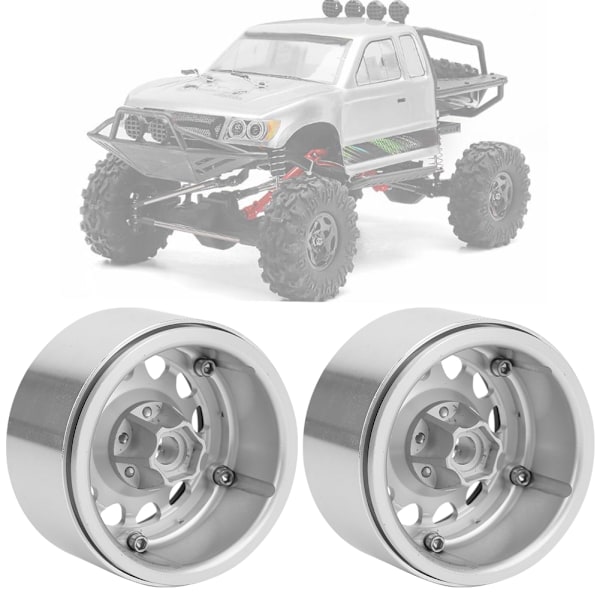4 kpl 2,2 tuuman metallilukko rengaspyörän napa raskaampi lisävaruste Rock Crawler 1/10 RC musta hopea