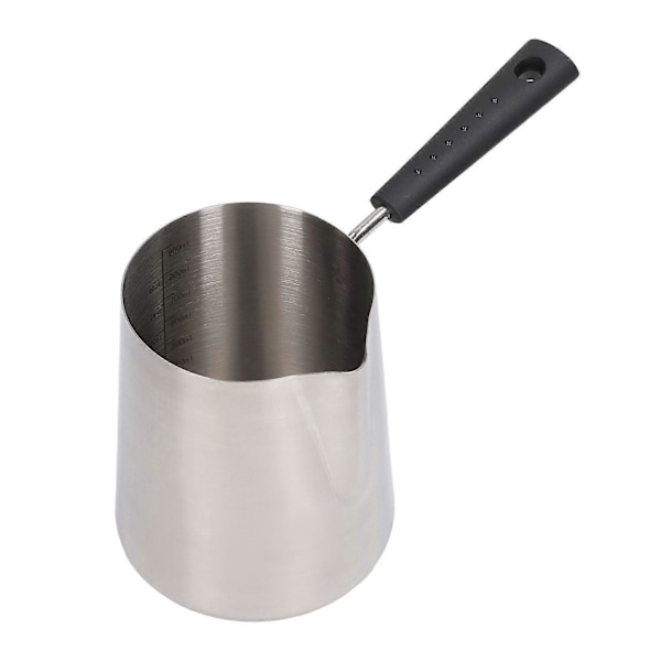 Kaffemælksskumningskande 304 Rustfrit Stål Langt Håndtag Mælkekande Spids Tud Latte Skumningskop med Skala 900ML 22x12x10.3cm/8.7x4.7x4.1