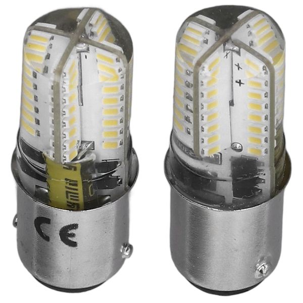 BA15D LED-lampa 64 LED-lampor 4W 360Lm Hög ljusstyrka Plug and Play BA15D-lampa AC DC 12V för Driveway Deck Patio RVs Vitt ljus