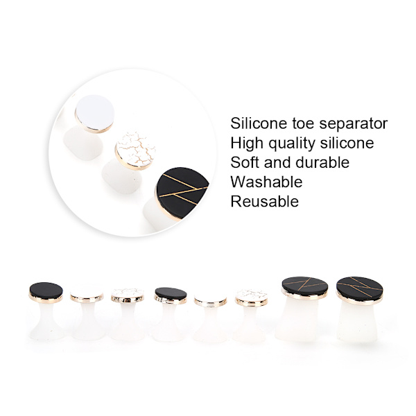 Silikon Nail Art tåseparator Tvättbar Återanvändbar tåsepareringsverktyg Pedikyrvård#C