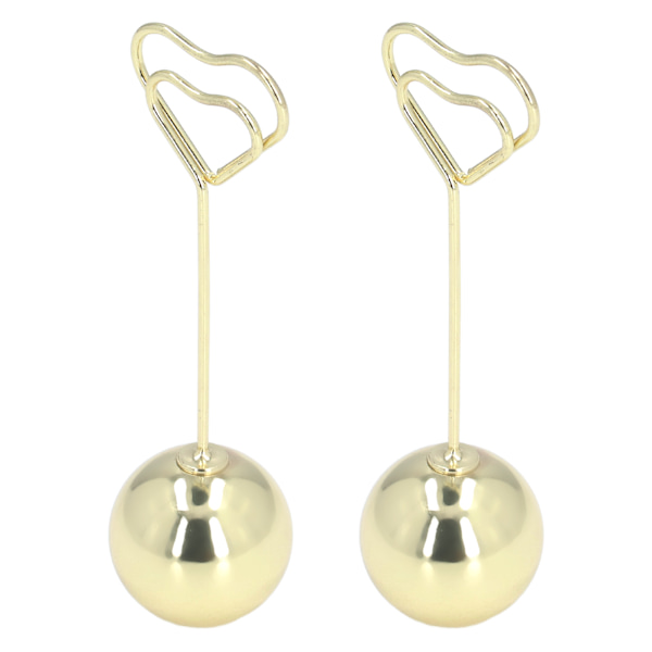2 stk. bordnummerholder i hjerteform, fast, stabil, førsteklasses metal, robust, holdbar, bred anvendelse, bordkortholder, gylden
