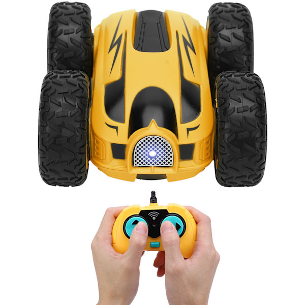 Mini Stunt 2.4G Nopea Kaksipuolinen 360 Asteen Kierto Langaton RC Auto Neliveto (keltainen)