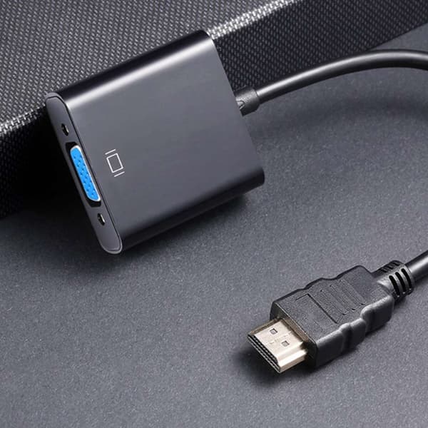 HD Multimedia Interface til VGA-kabel HD 1080p VGA-adapter til skærm computer stationær bærbar projektor sort 9,3 tommer