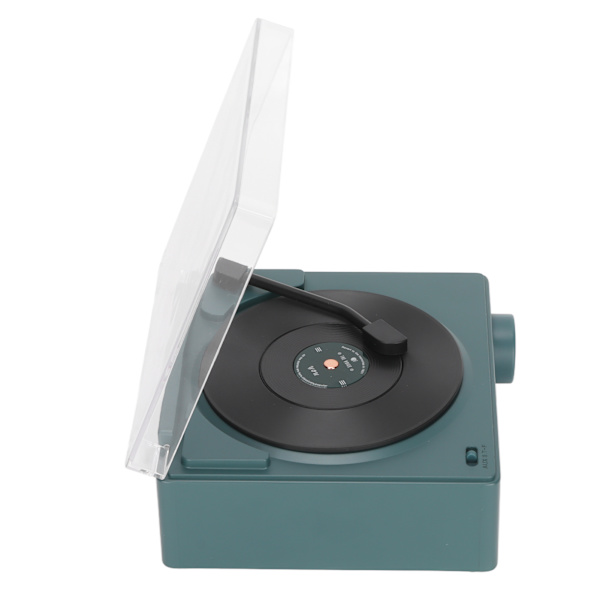 X11 Bluetooth Väckarklocka högtalare 360 ​​graders stereoljud Retro Roterande Vinyl Skiva Väckarklocka Högtalare DC 5V1A Svartgrön