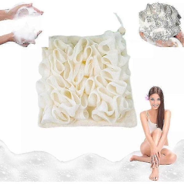 2 i 1 Bad Loofah Svamp Beige