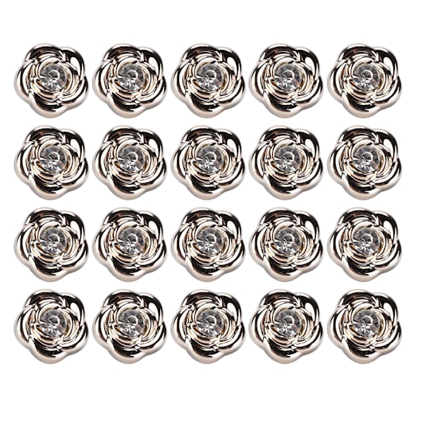 20 stk metallknapper for sying, 18 mm, gjenbrukbare, enkle å fjerne, robuste, slitesterke, rustfrie, jean-knapper for bukser, skjørt, gensere