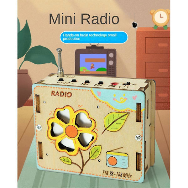 DIY FM Radio Modell Trä Vetenskap Experiment Kit Vetenskapsinlärning
