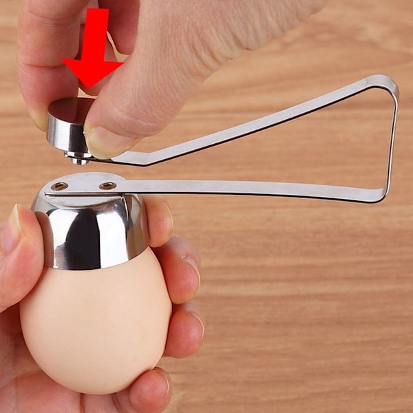 Praktisk eggtopper i rustfritt stål, kutter for kokt eggeskallåpner