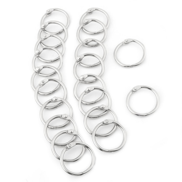 20 STK Metal Hængslet Ring Bogbinder Split Nøgleringe Album Scrapbog Løsbladsklips (30 mm)