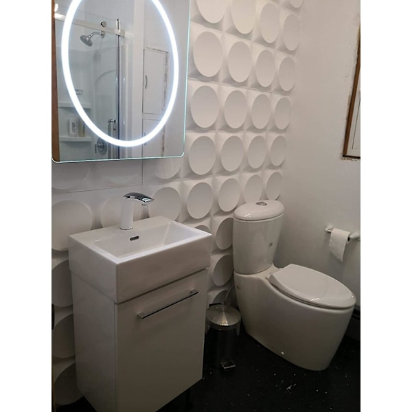 5 Ark, 3D PVC Veggpaneler, Måneoverflate Mønster, Hvit, Malbar, Holdbar, Resirkulerbar