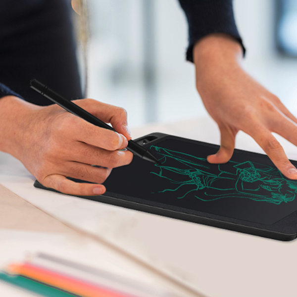 10-tommers LCD-skriveblokk Slettbar Gjenbrukbar Elektronisk Skrivetegning Doodle Board med Stylus for Barn Voksne Rød