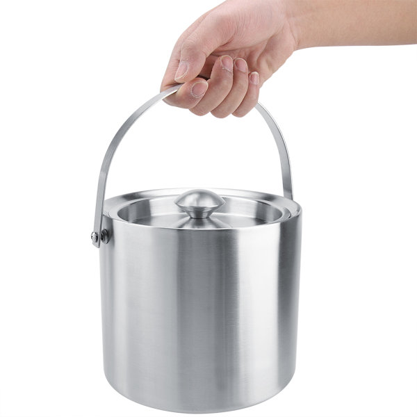 Rostfritt stål dubbelväggig ishink med cover för bröllopsfester (3L)