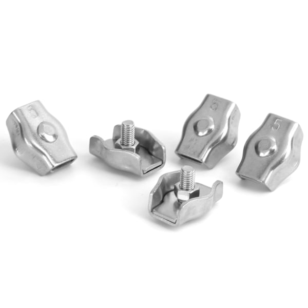 5 stk tauklemme Simplex rustfritt stål marine maskinvare fiksering for skogbruksmaskiner 5mm/0,2in