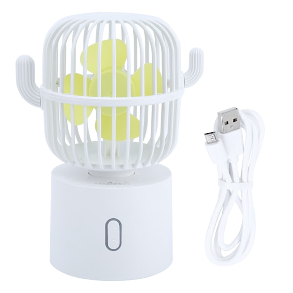 USB-opladning Mini-bordventilator Hjemmekontor Rejse Bærbar 3-trins justerbar ventilator Hvid