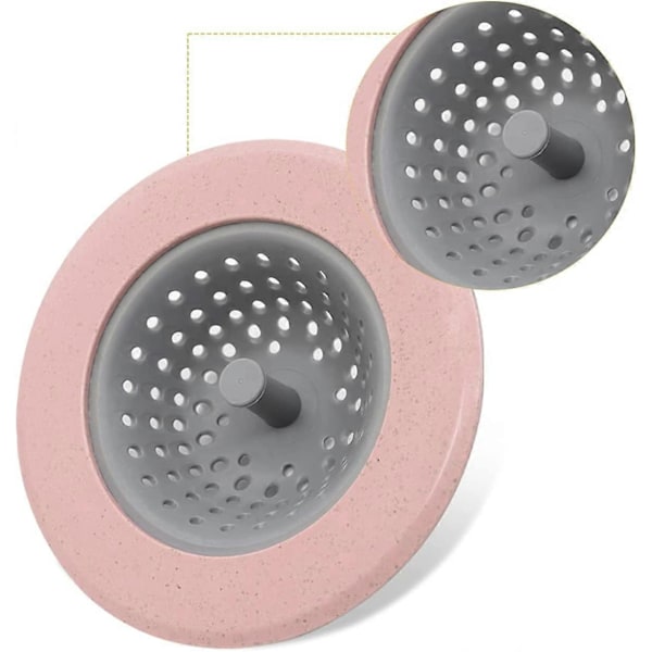 2-pack Diskho Avloppssil, Silikon Mat Avloppssil, Avloppsskydd Diskho Korg för Diskho (Blå+Rosa)