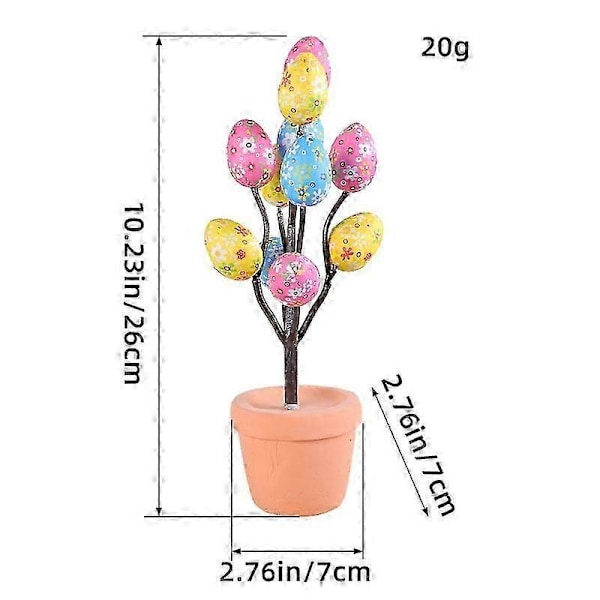 Påsk Simulation Ägg Krukväxter Tecknade Tryckta Ägg Påsk Skrivbordsdekoration Ornament N3-28 liten blomstil