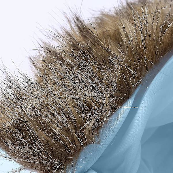 Unisex babyoverall med huva (0-24 månader) - Bekväm sparkdräkt med pälskrage 70cm Ljusblå