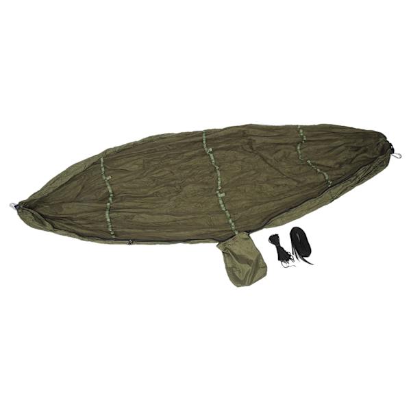 Campinghängmatta med nät 210T nylontyg Anti Fall Fällbar Mörk OD Grön 440,9 lb Bärbara hängmattor för utomhusresor