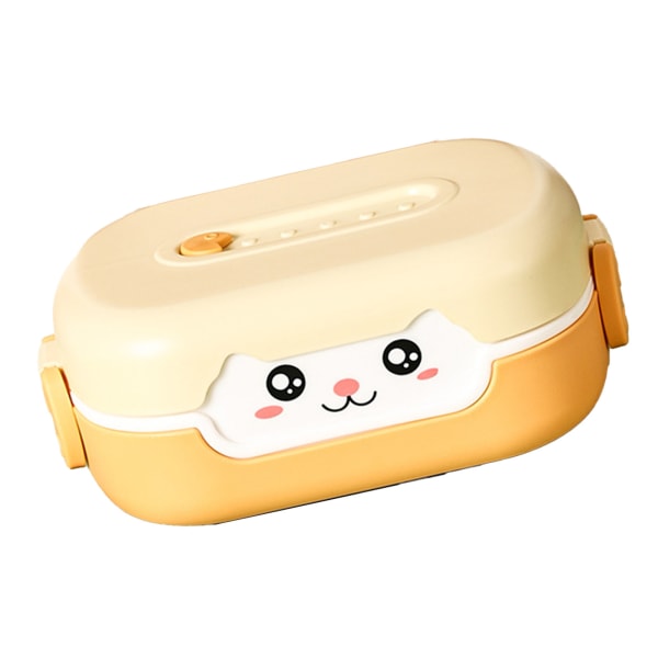 Barnehage Cartoon Container 700ml Dobbeltisolert Mikrobølgeovnbar Matboks for Piknik Orange